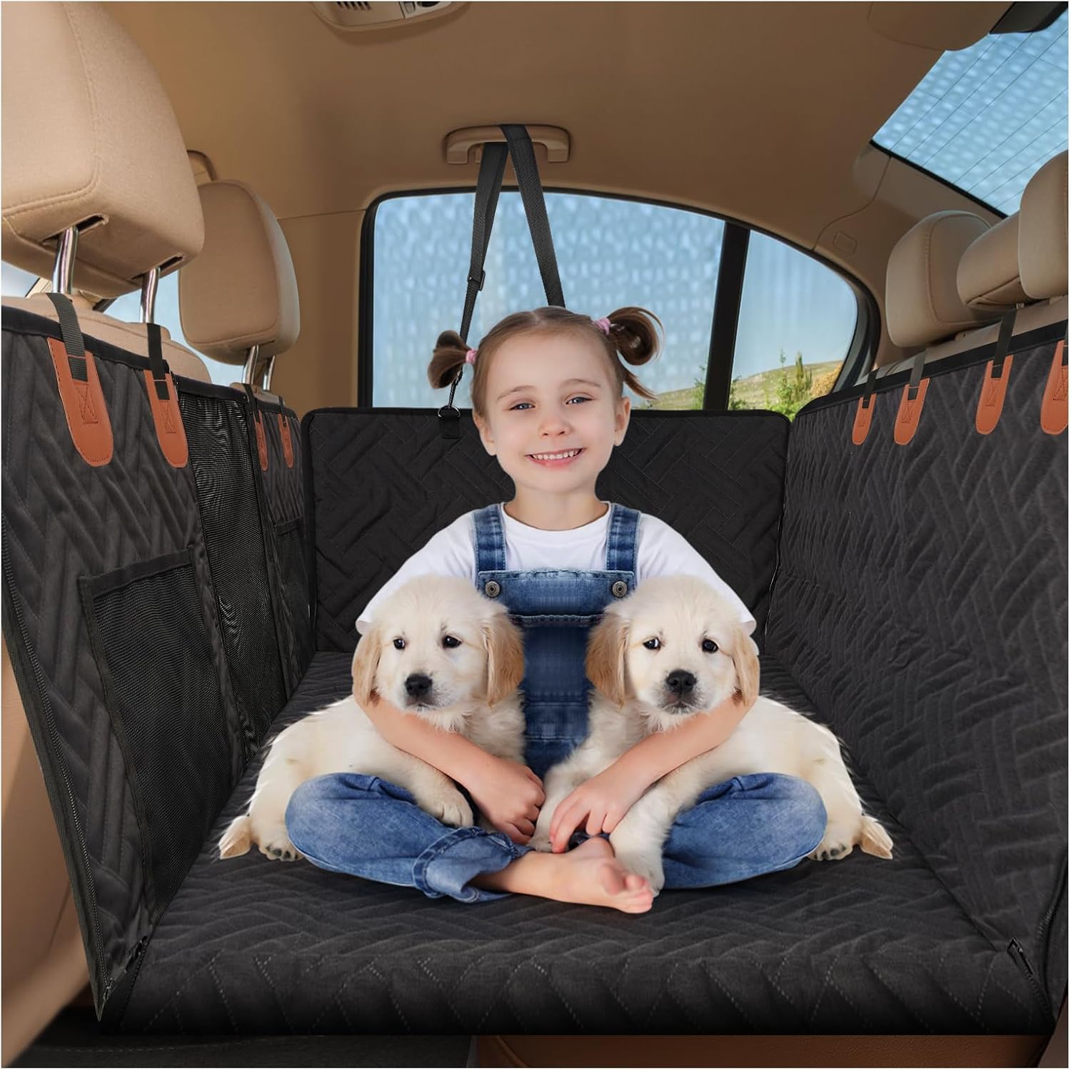 Back Seat Extender for Dogs - Waterproof Car Seat Bed Protector