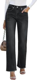 GRAPENT Straight Leg Jeans High Waisted Cropped - Flattering Everyday