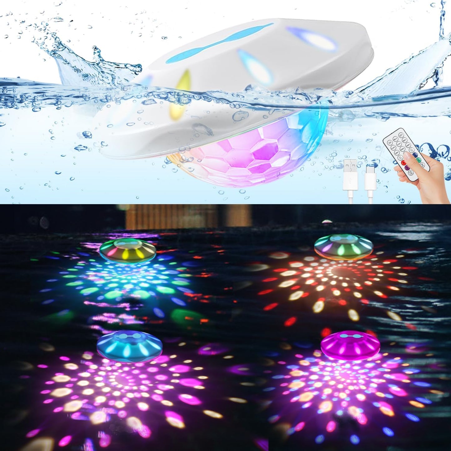 Floating Pool Lights with Dynamic RGB Effects for Any Occasion