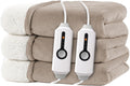 Electric Heated Blanket Queen Size 84 in x 90 in - Light Brown