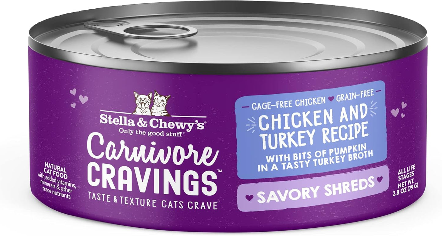 Stella & Chewy's Savory Shreds Wet Cat Food for Picky Eaters