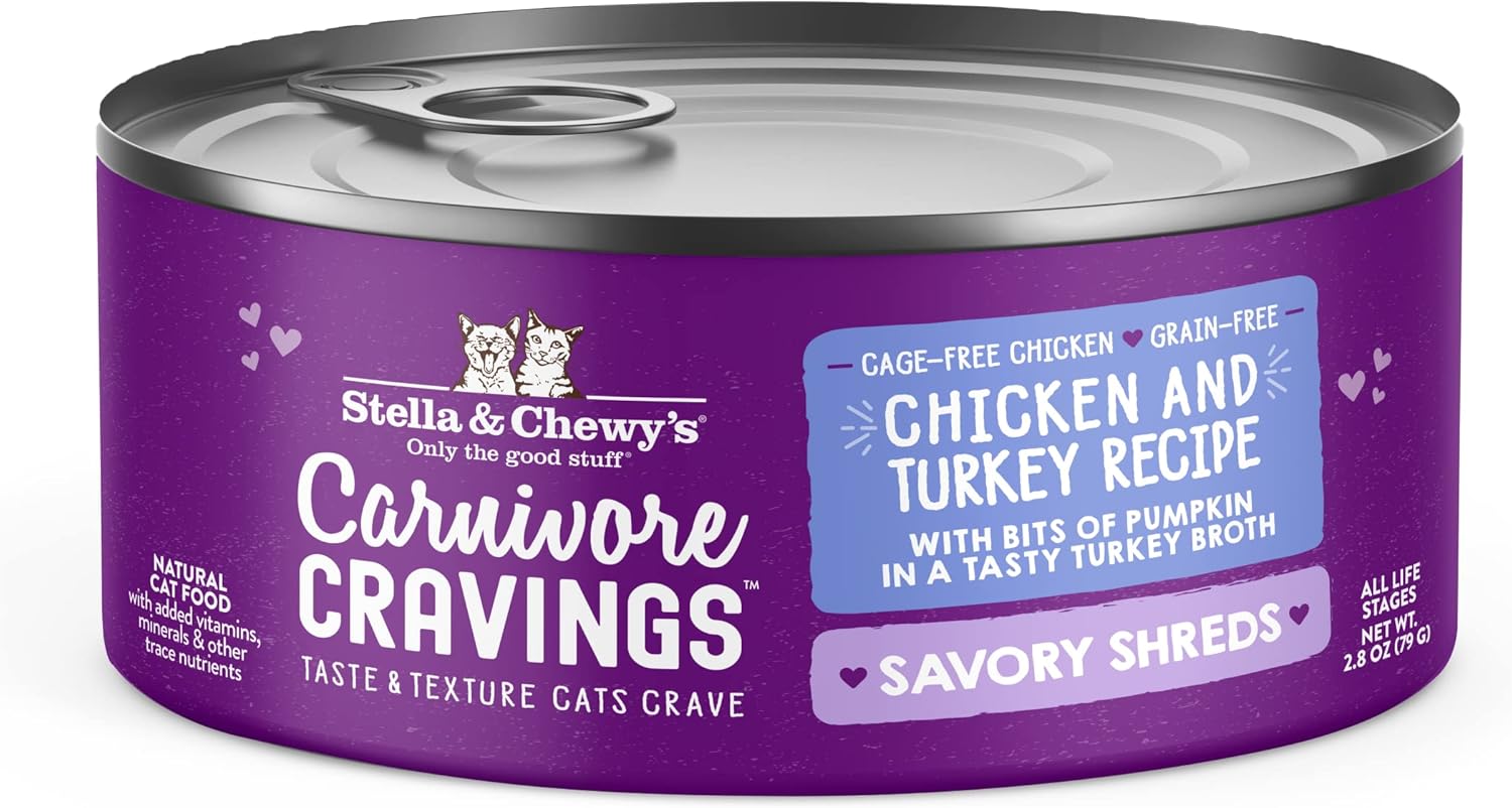Stella & Chewy's Savory Shreds Wet Cat Food for Picky Eaters