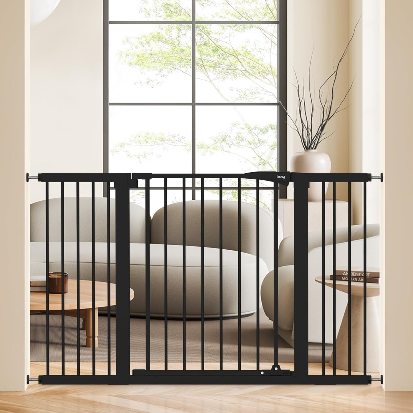 Extra Wide Baby Gate for Stairs - Easy Walk Thru Dog Gate