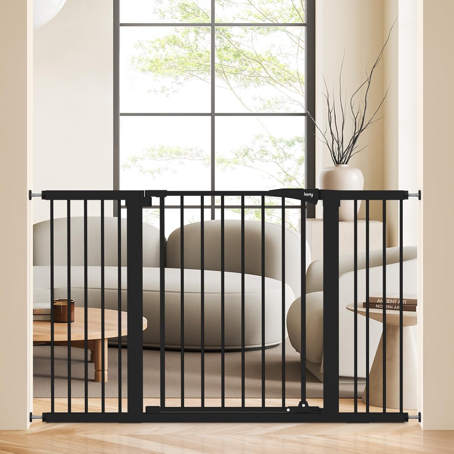 Extra Wide Baby Gate for Stairs - Easy Walk Thru Dog Gate