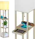 Modern Dimmable Floor Lamp with Shelves and USB Ports for Home
