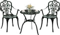 Patio Bistro Set of 2 Cast Aluminum - Compact Garden Seating