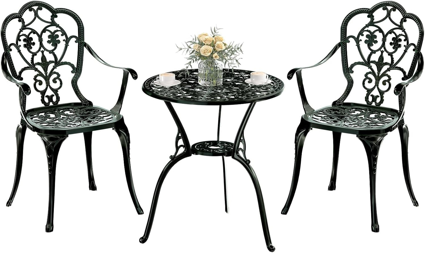 Patio Bistro Set of 2, Durable Cast Aluminum Outdoor Furniture