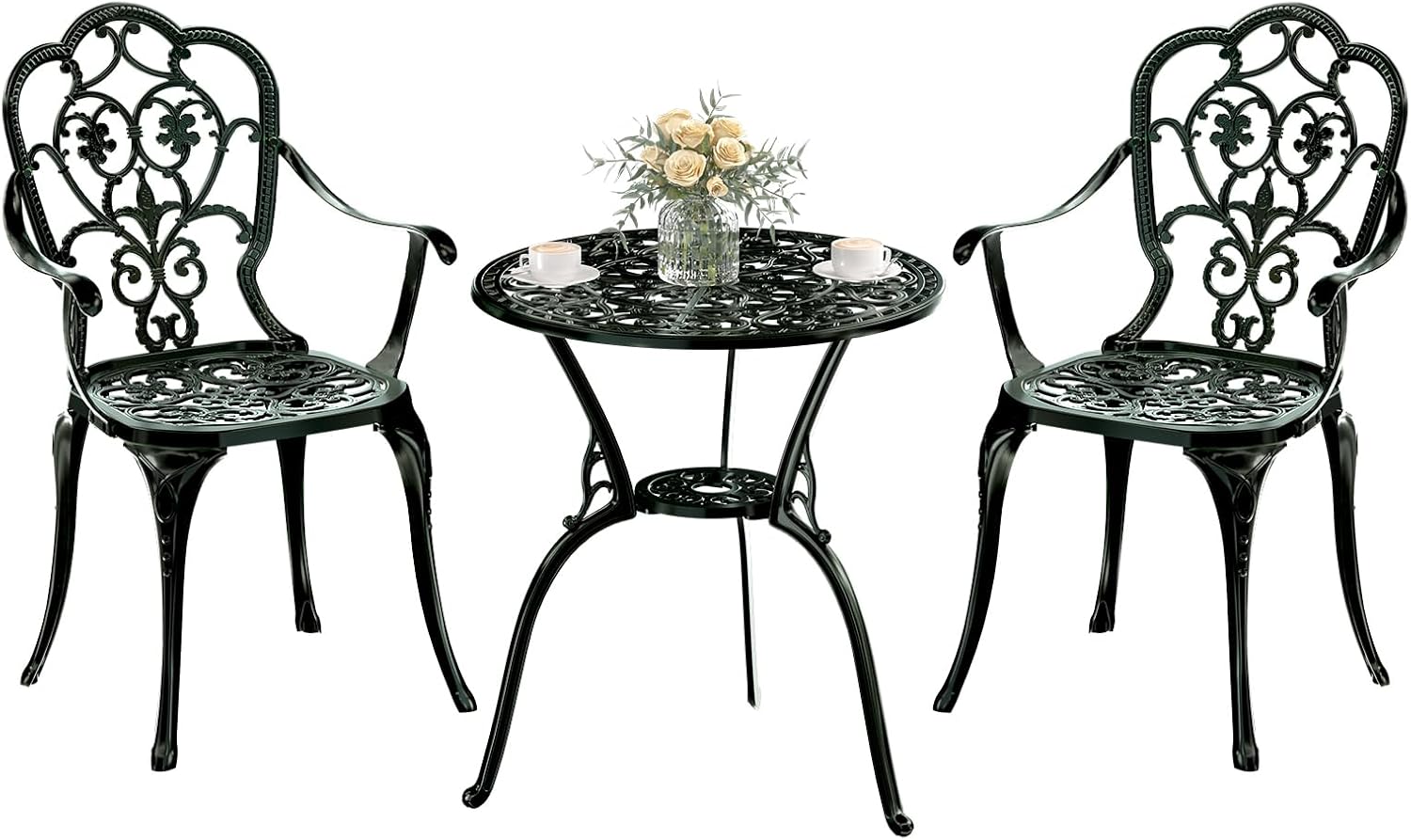 Patio Bistro Set of 2, Durable Cast Aluminum Outdoor Furniture