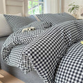 Black White Gingham Duvet Cover King - Washed Cotton Comfort