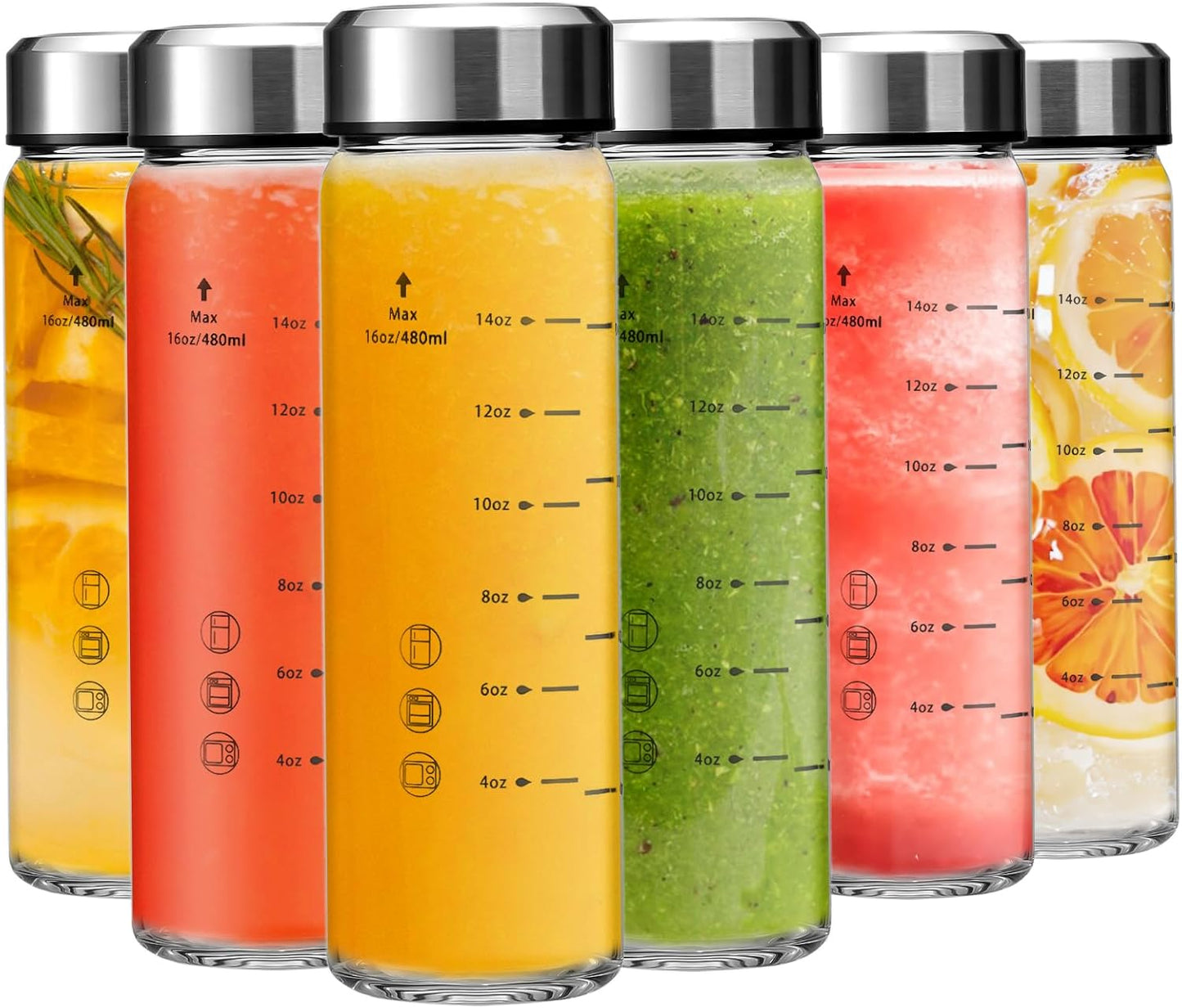 16oz Glass Juice Bottles - Perfect for Juicing and Smoothies