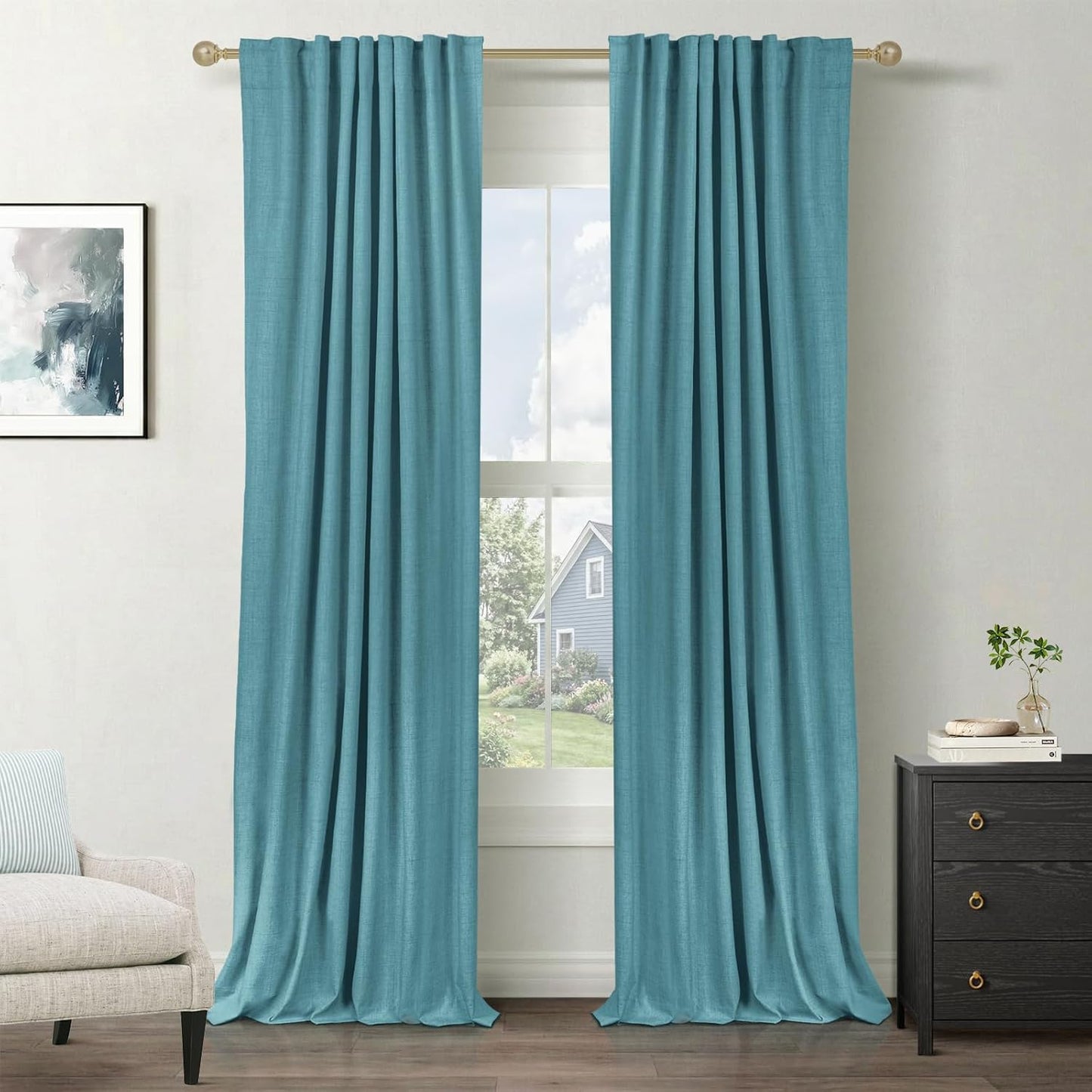 100% Blackout Curtains for Bedroom and Living Room 84 in Long