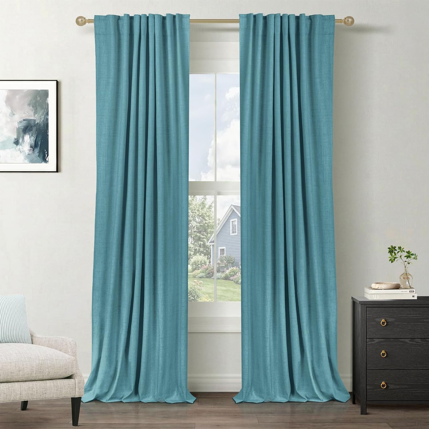 100% Blackout Curtains for Bedroom and Living Room 84 in Long
