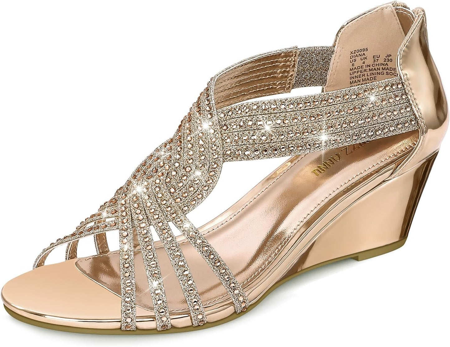 PIZZ ANNU Women's Diana Low Wedge Sandals for Every Occasion