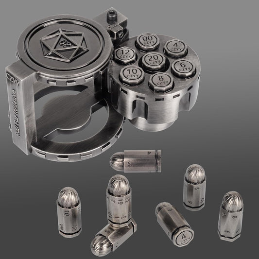 Metal Polyhedral Bullet Dice Set for D&D and Sci-Fi Games
