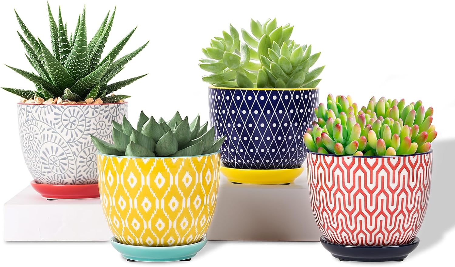 Selamica Ceramic Plant Pots Set of 4 for Indoor Plants