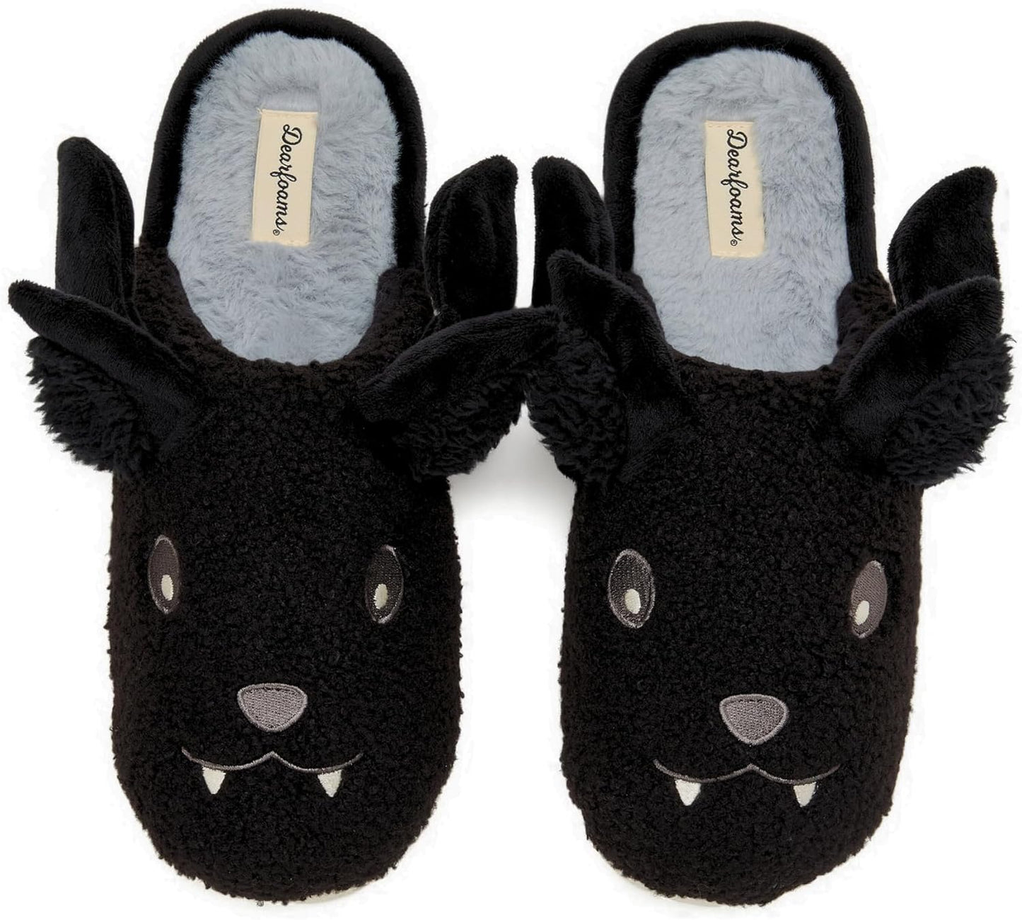 Dearfoams Unisex-Adult Spooky Fuzzy Pumpkin Slippers for Halloween