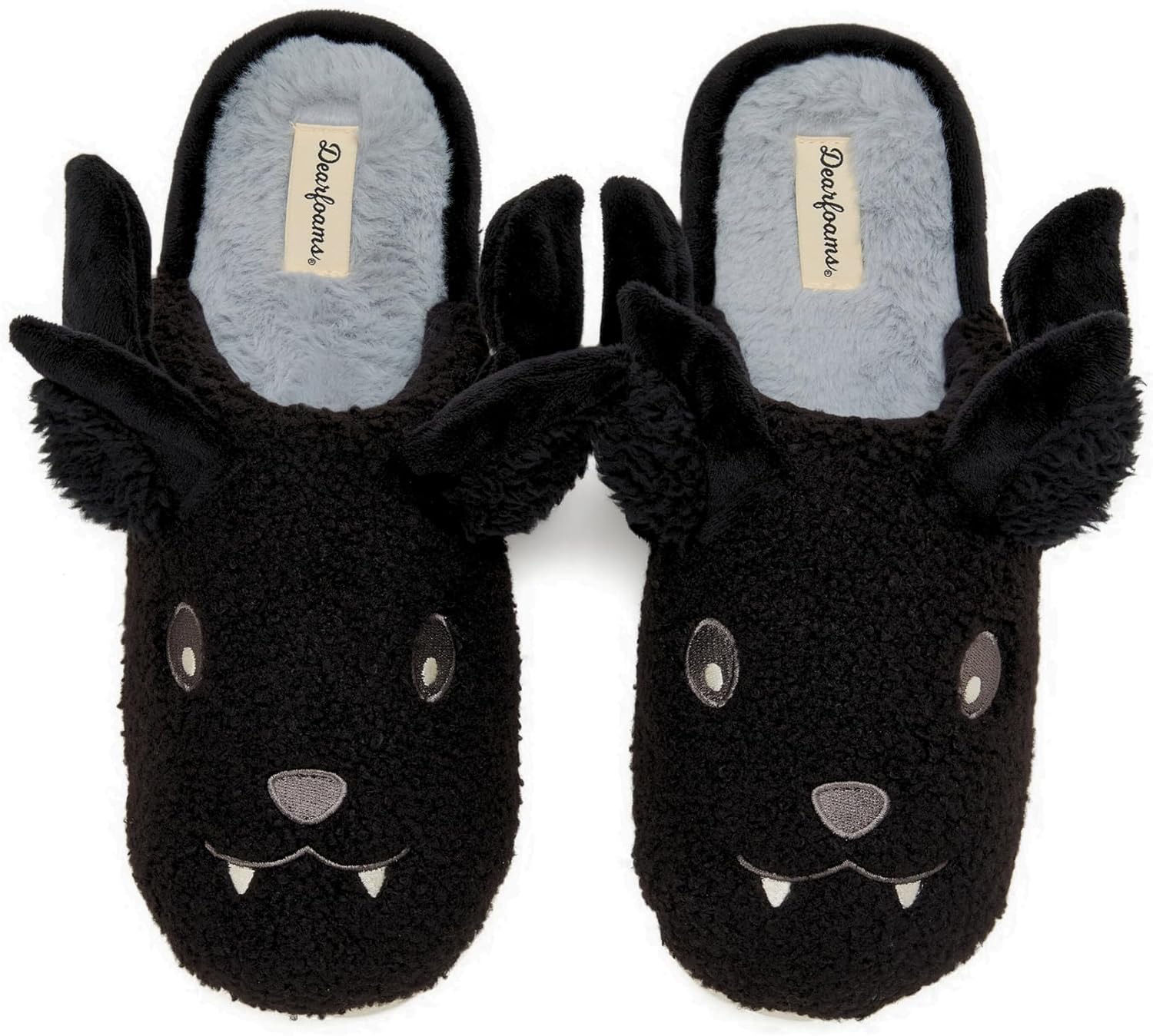 Dearfoams Unisex-Adult Spooky Fuzzy Pumpkin Slippers for Halloween