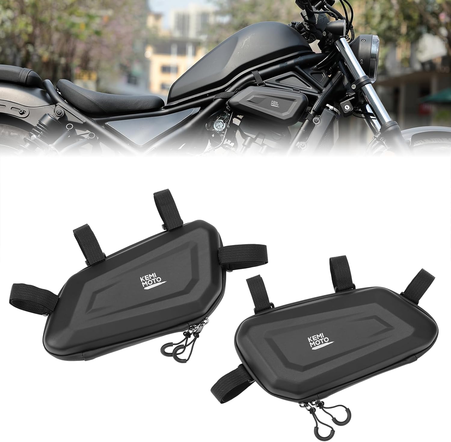 KEMIMOTO Motorcycle Side Bag - EVA Hard Shell Tool Storage