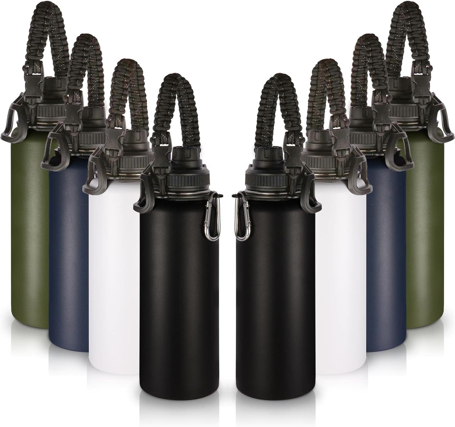 Volhoply Insulated Water Bottles Bulk 8 Pack for Outdoor Use