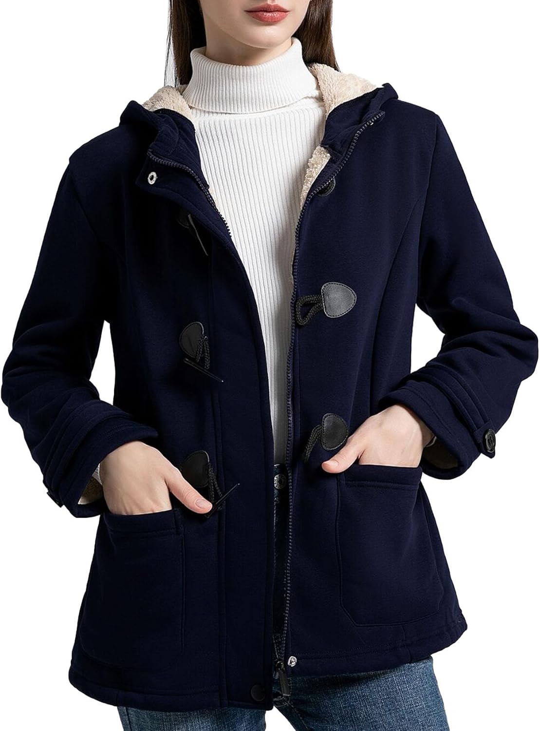 Flygo Sherpa Lined Winter Jackets for Women - Cozy and Warm