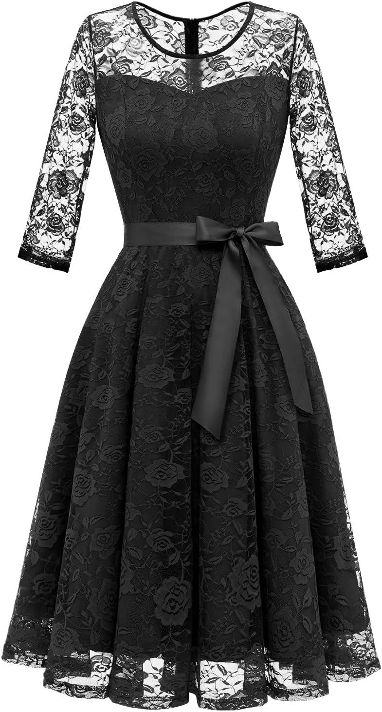 Floral Lace Dress for Women - Short Bridesmaid Dresses