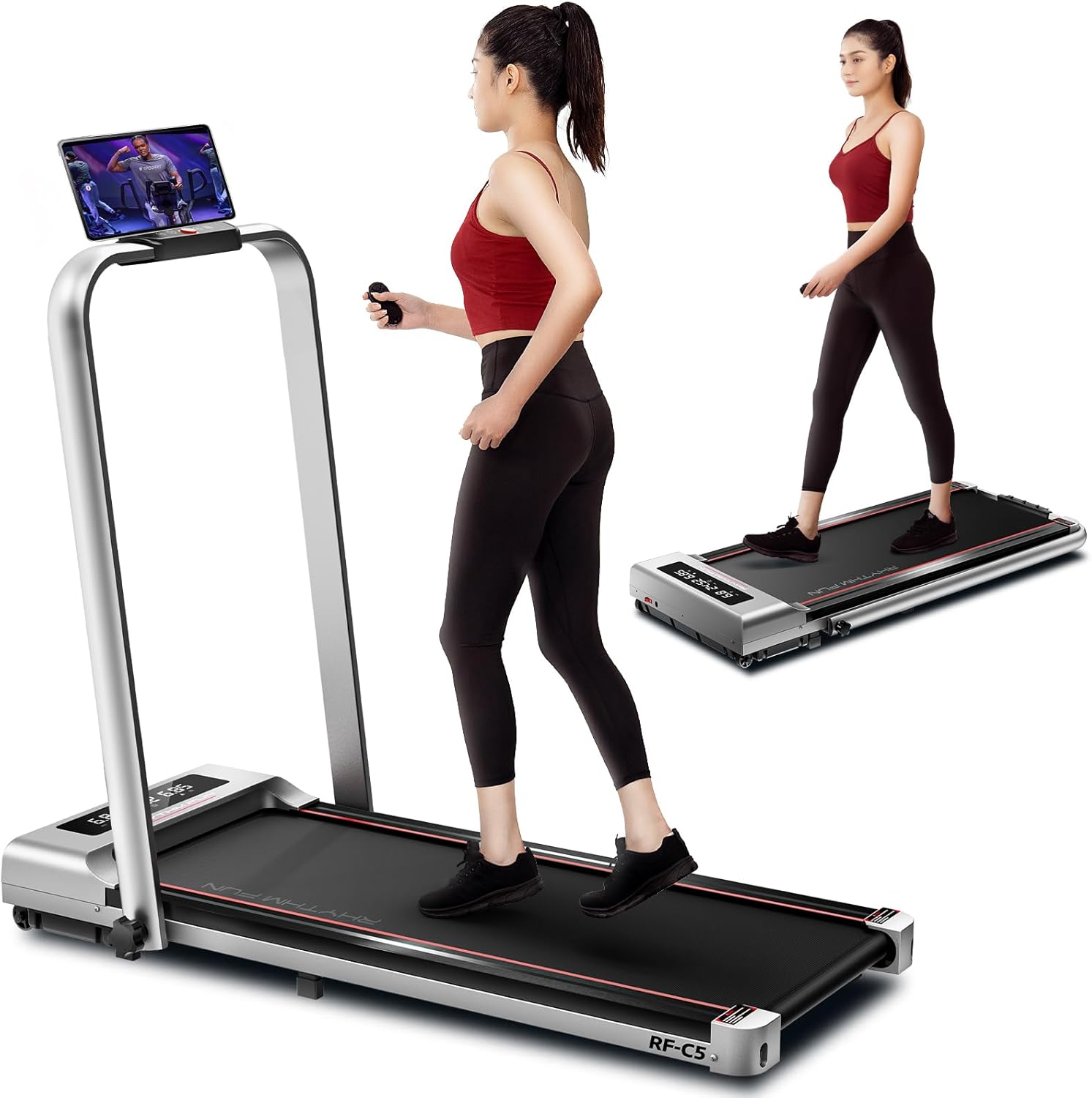 RHYTHM FUN Foldable Treadmill for Home and Office Use
