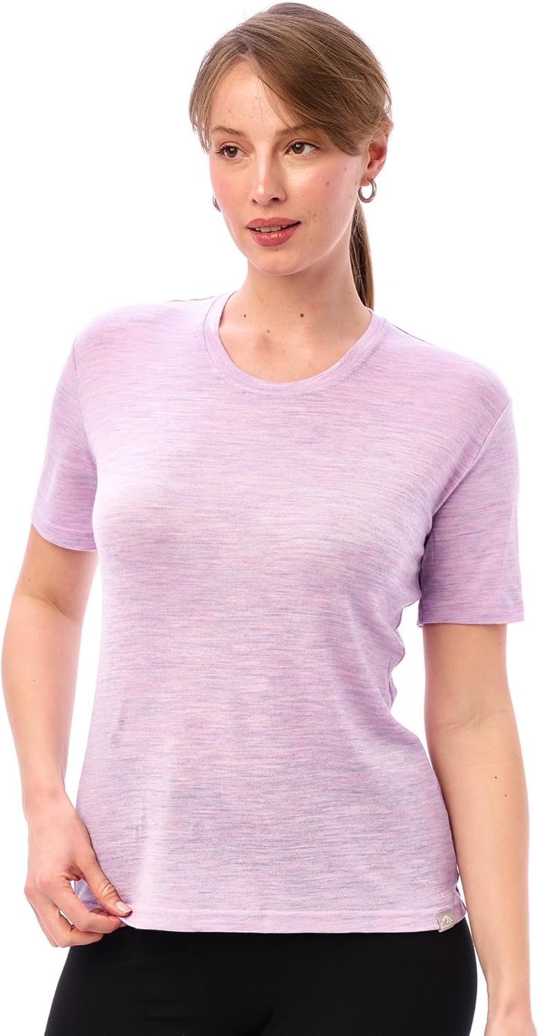Merino Wool Base Layer Women Short Sleeve Tee for Comfort