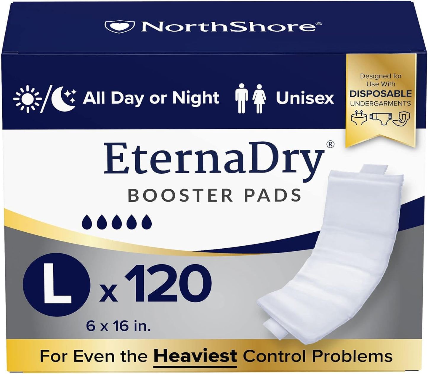 NorthShore EternaDry Booster Pads for Men and Women - Large Size
