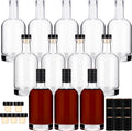 Wine Bottle 12PCS 375 ML Clear Glass Bottles with Cork - Ideal