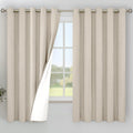 Oatmeal Linen 100% Blackout Curtains 60 x 63 in - Room Darkening