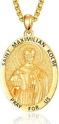 ADMETUS 925 Sterling Silver Patron Saint Medal Necklace - Protective