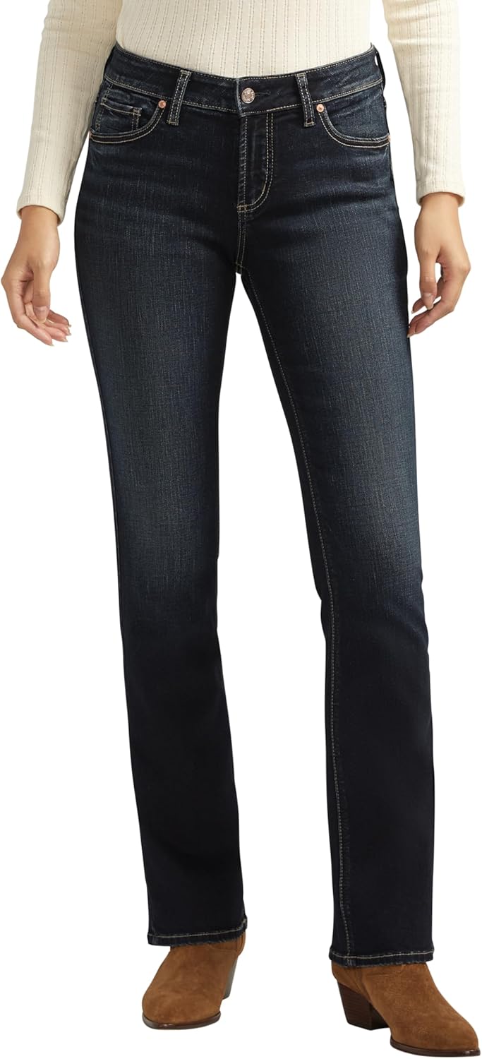 Silver Jeans Co. Women's Elyse Mid Rise Comfort Fit Slim Bootcut