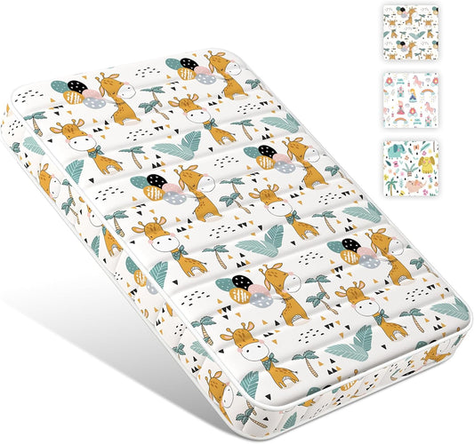 Toddler Mattress 38x24 Premium Foam Portable Giraffe Design