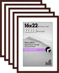 16x22 Picture Frame Set of 5 - Mahogany Polished Plexiglass