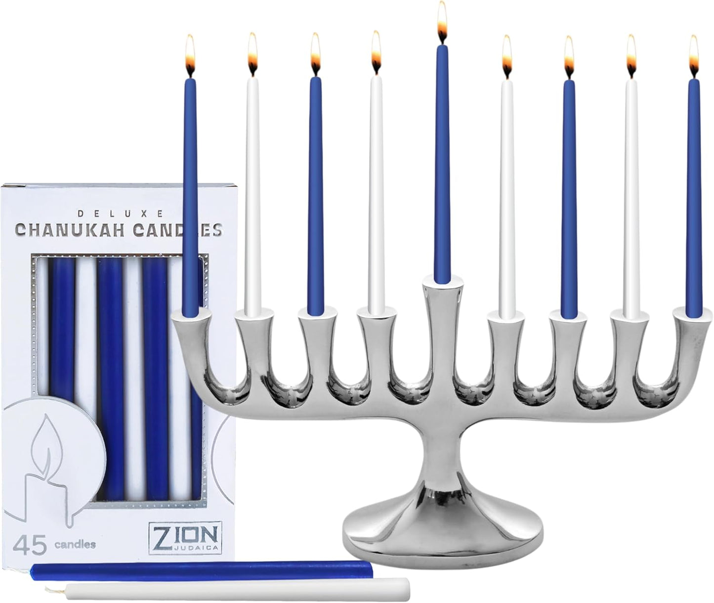 Stunning Sleek Menorah with Candle Set for Elegant Hanukkah