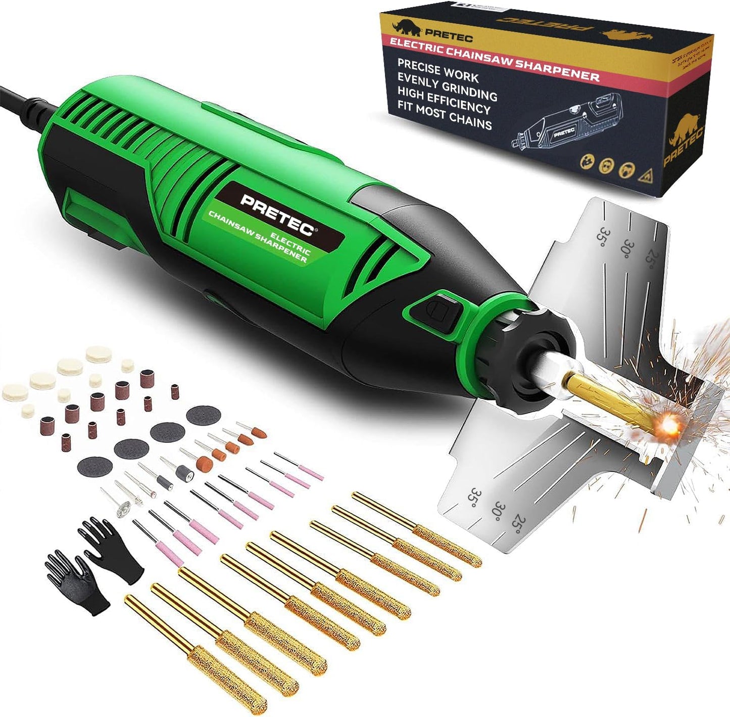 Electric Chainsaw Sharpener Kit with 54 Accessories for Precision