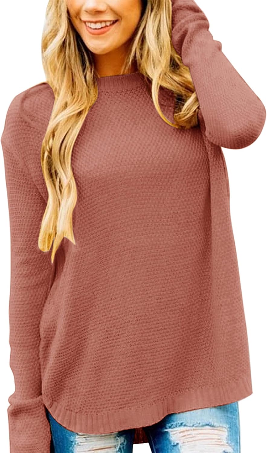 MEROKEETY Women's Fall Long Sleeve Oversized Knit Sweater