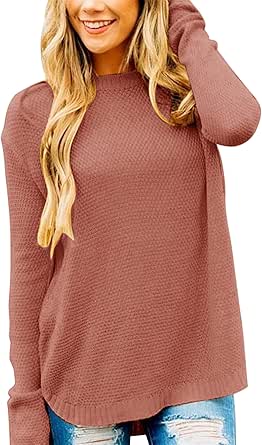 MEROKEETY Women's Long Sleeve Oversized Knit Pullover Sweater