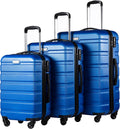 Coolife 3-Piece Lightweight Hardside Spinner Luggage Set - Smooth Roll
