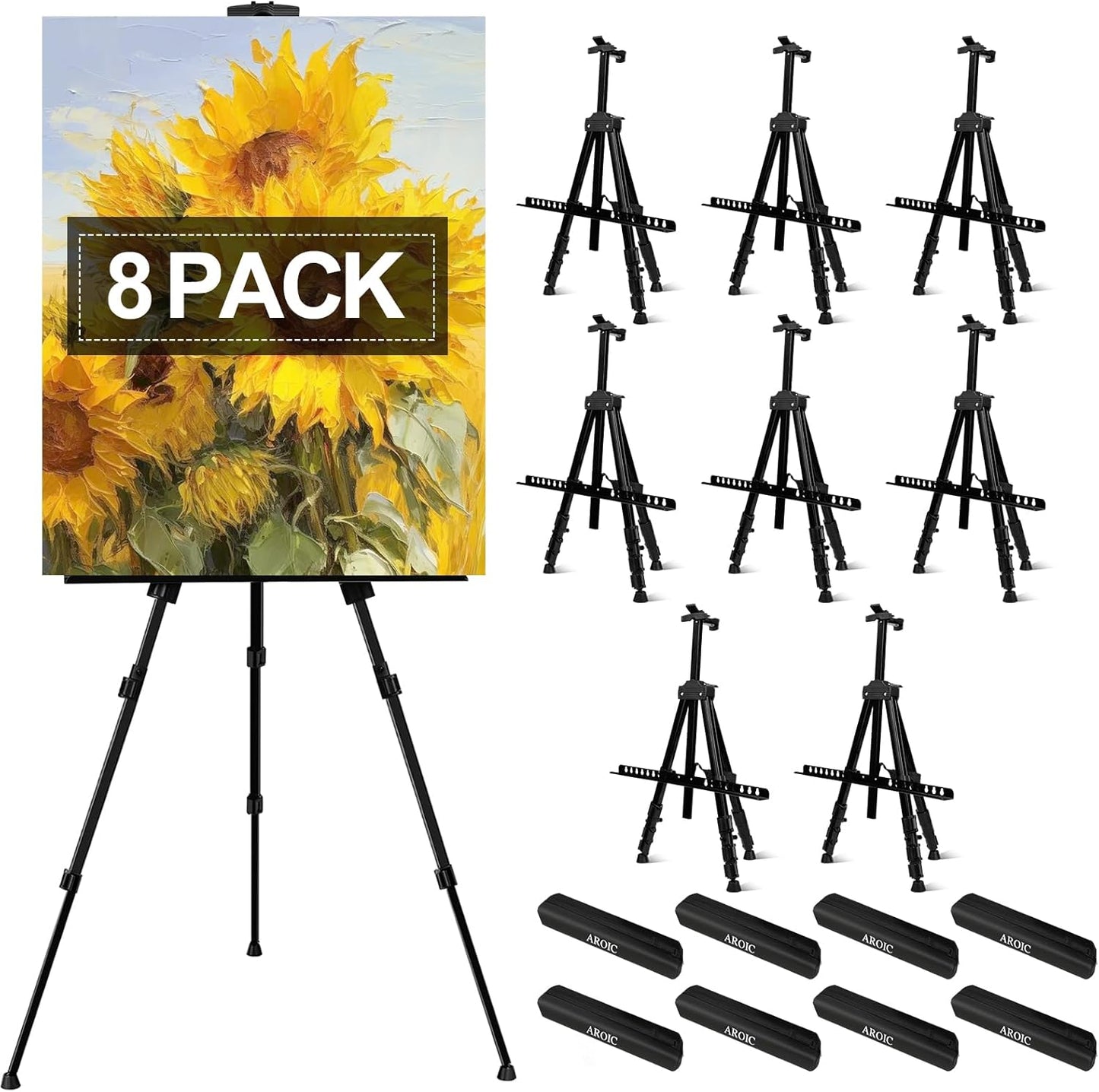 Adjustable Metal Tripod Easel Stand for Artists and Displays