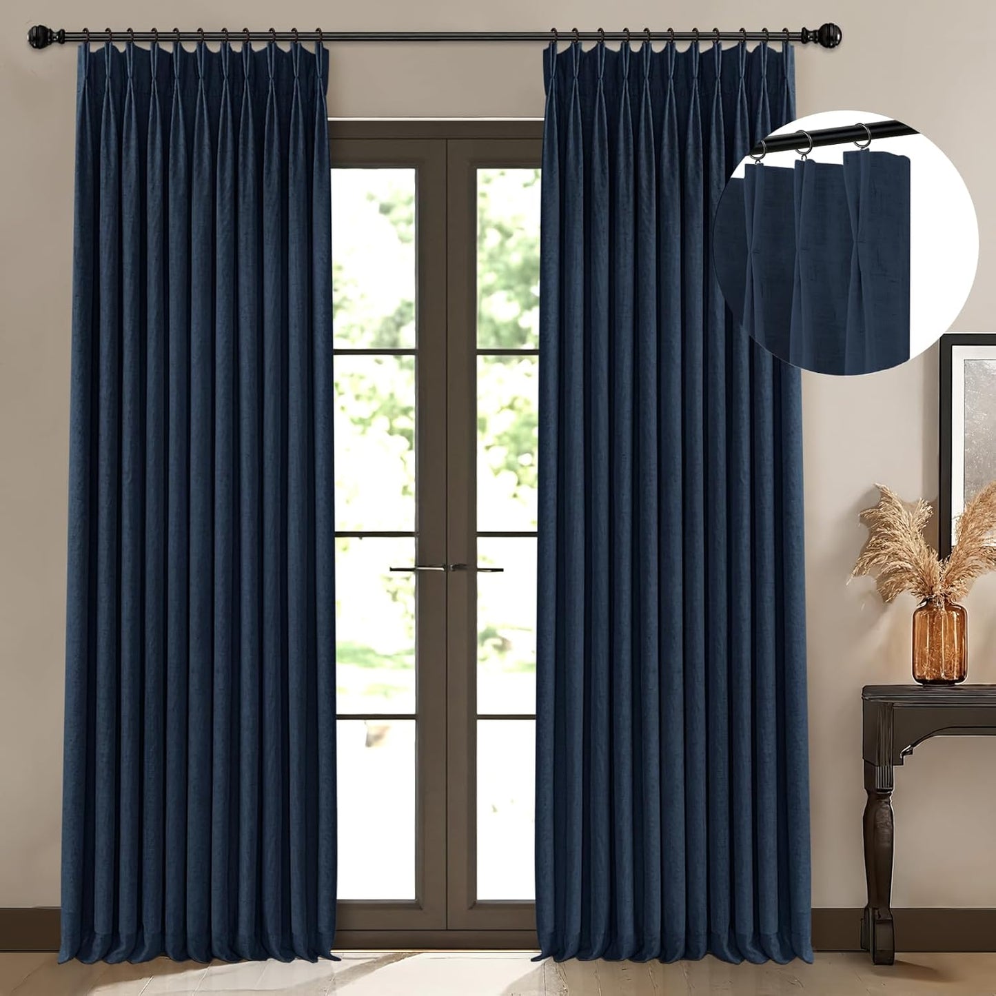 Pinch Pleated Blackout Curtains for Bedroom and Living Room