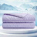Seersucker Cooling Comforter Twin Size in Purple - Lightweight Q-Max