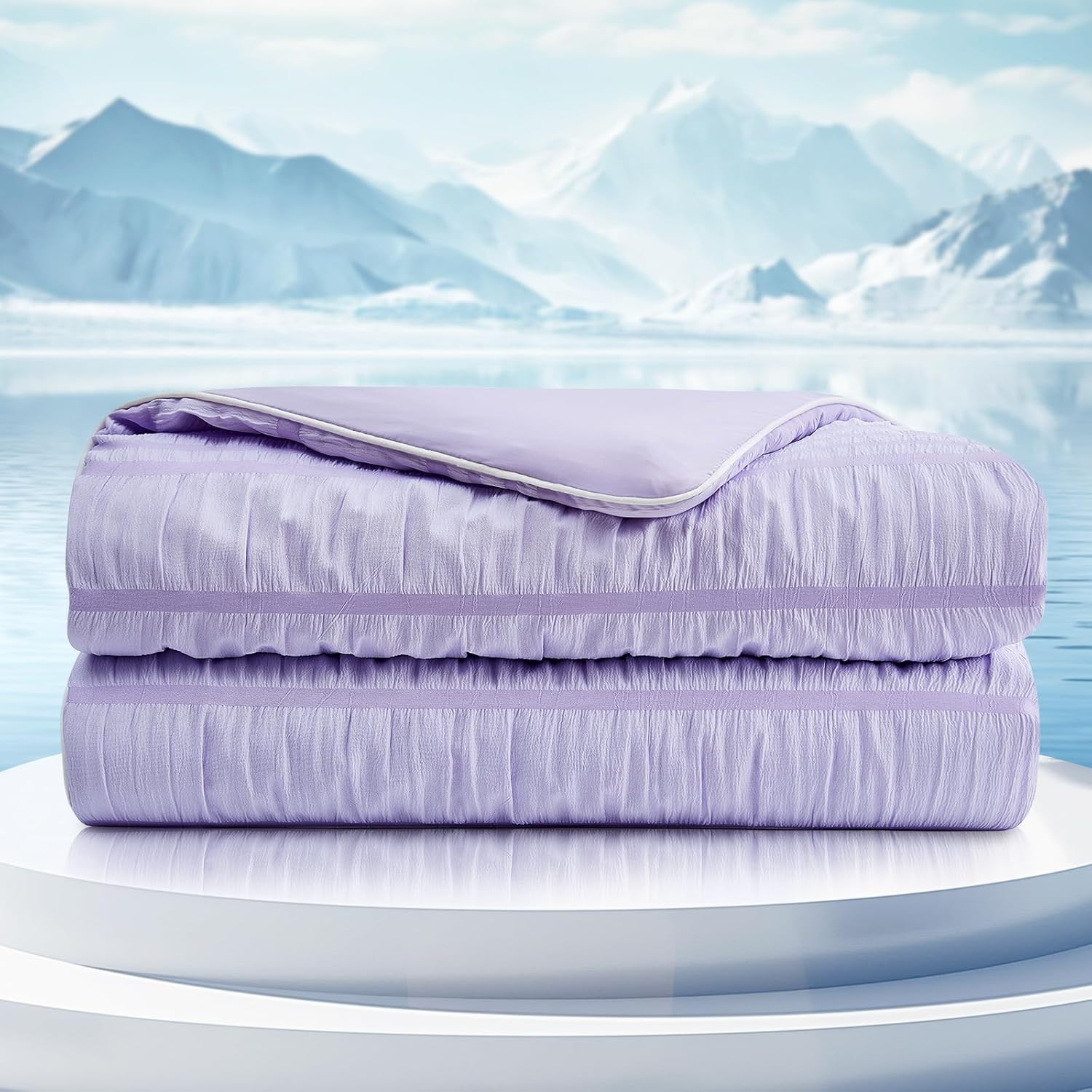 Cozy Bliss Seersucker Cooling Comforter for Hot Sleepers
