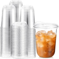 Baderke Clear Plastic 16 oz Cups with Strawless Sip Lids - Pack of 100