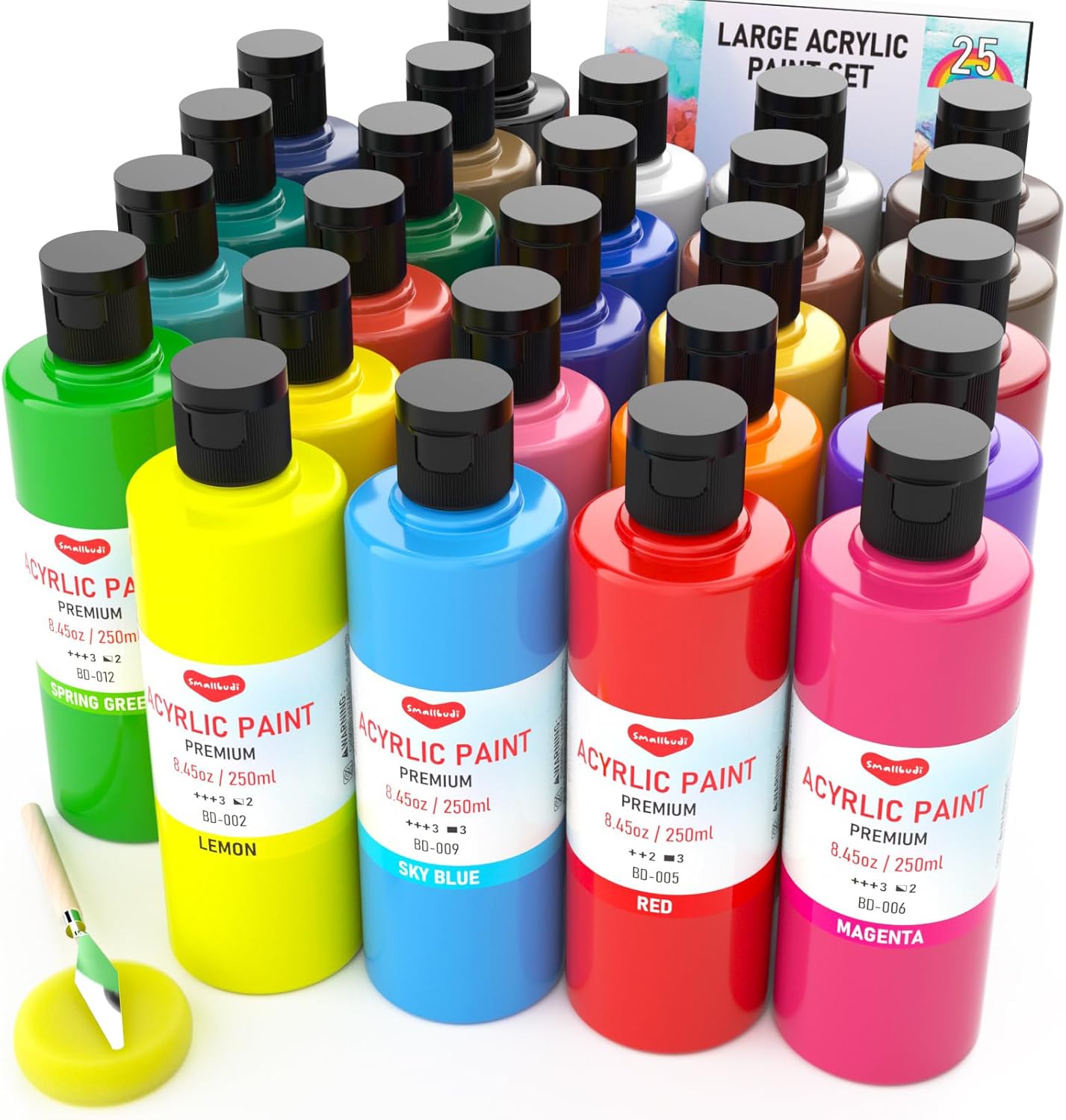 25 Colors Large Acrylic Paint Set for Vibrant Art Projects