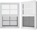 WRISIN 2 Pack Shed Windows 18in W x 23in H Flush Mount - Sliding