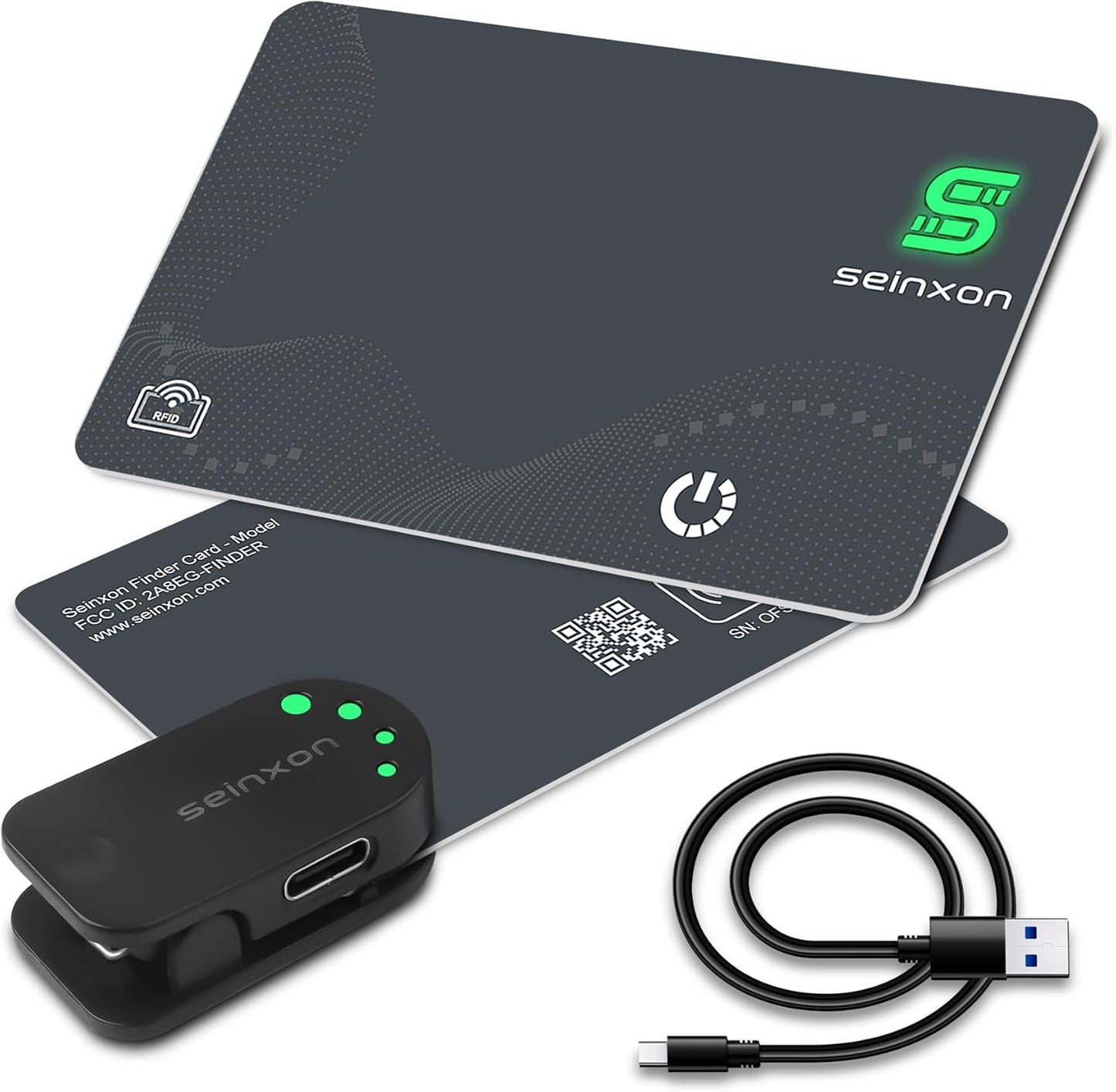 SEINXON RFID Wallet Tracker - Rechargeable & Apple Find My Compatible