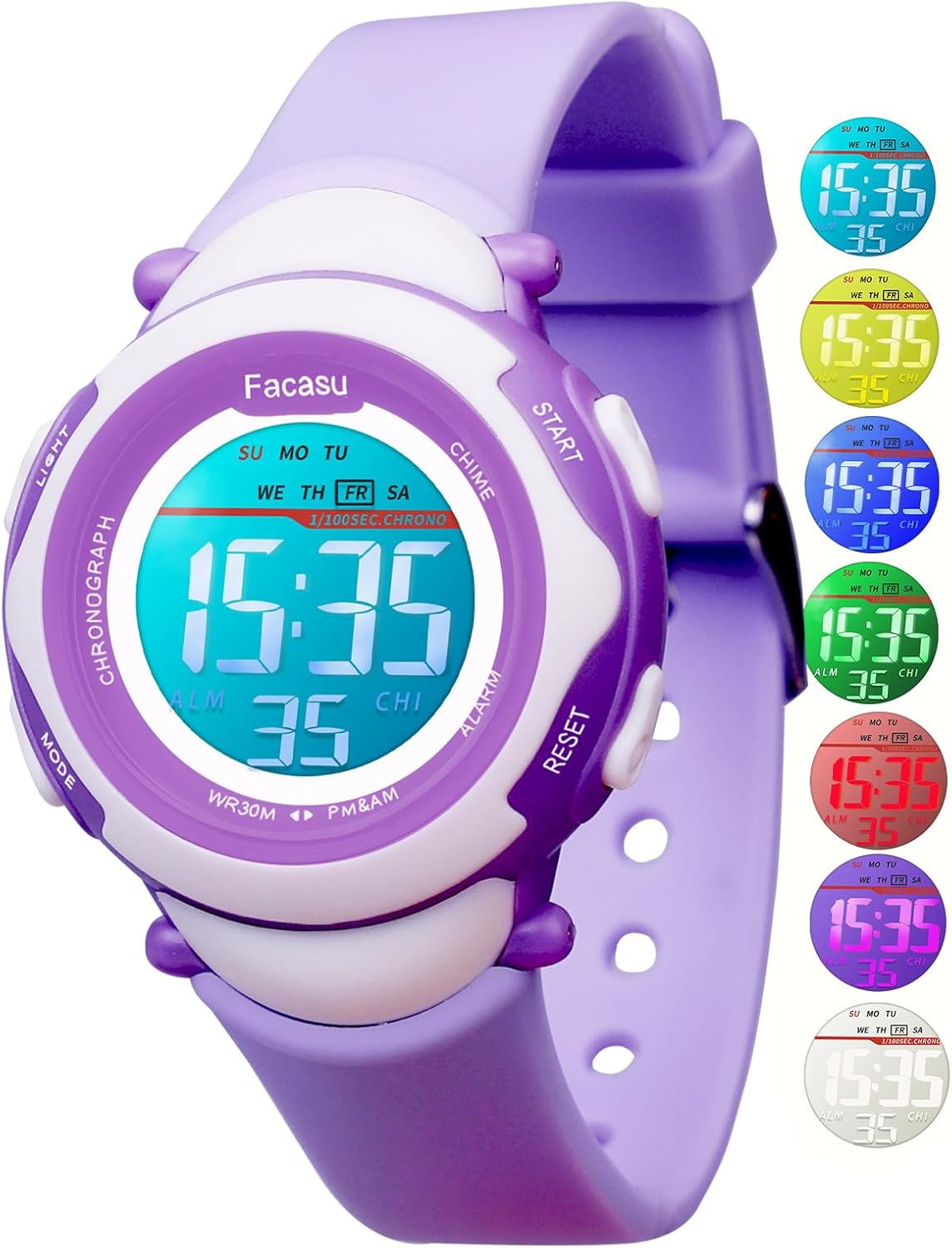 Kids Colorful Light-Up Sport Watch - Waterproof & Fun!