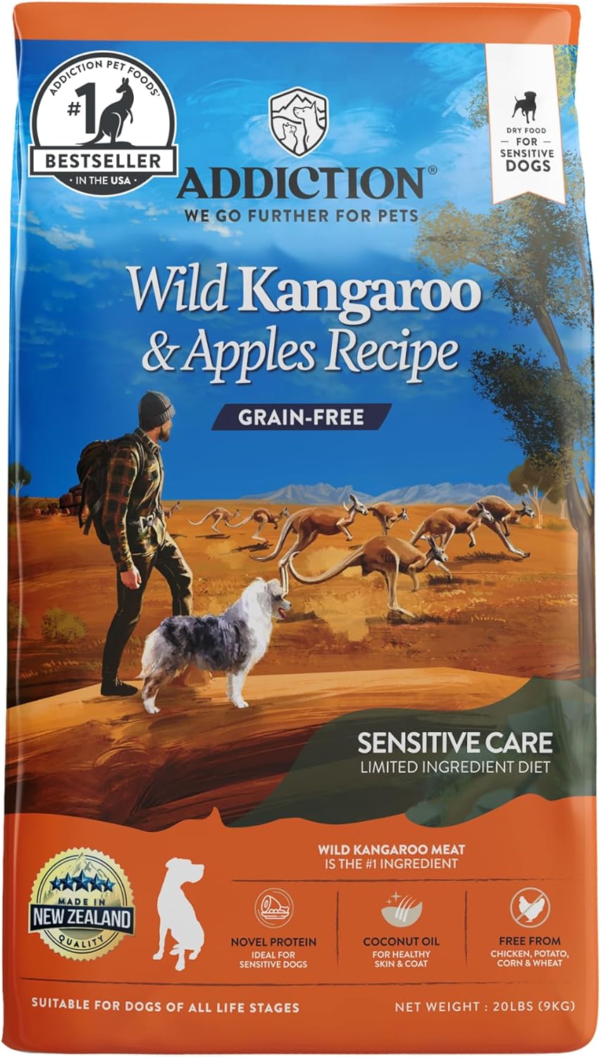 Wild Kangaroo & Apples Dry Dog Food for Allergies - 20lb