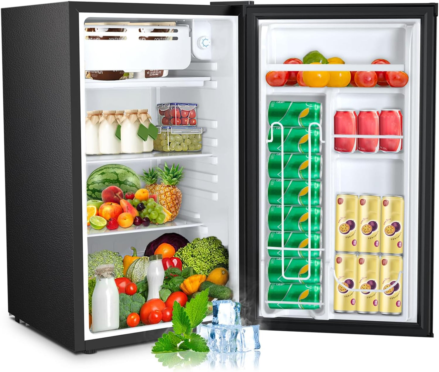 3.2 Cu.ft Mini Fridge with Freezer for Office and Dorm Use